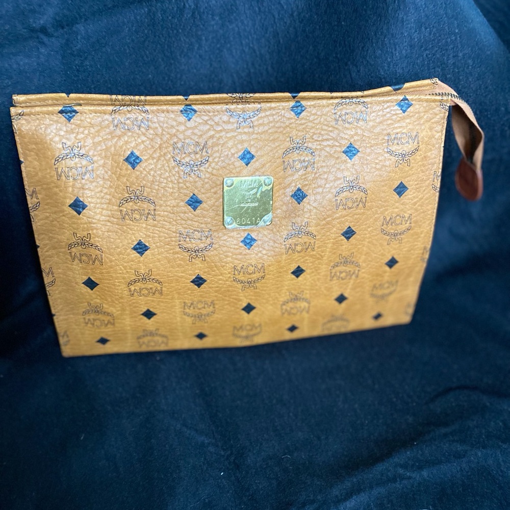 MCM Tan Monogram Pouch